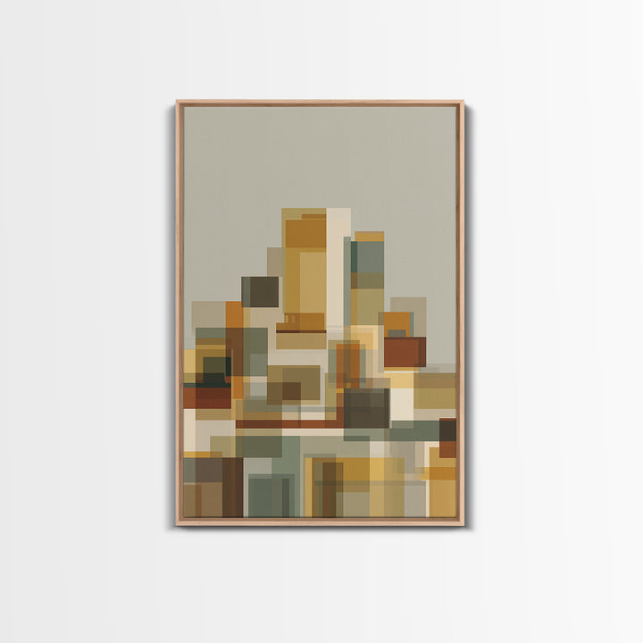 Minimal Geometric Blocks Wall Art, Midcentury Modern Art Print, Abstract Neutral Poster, Bauhaus Inspired Home Decor, Gift