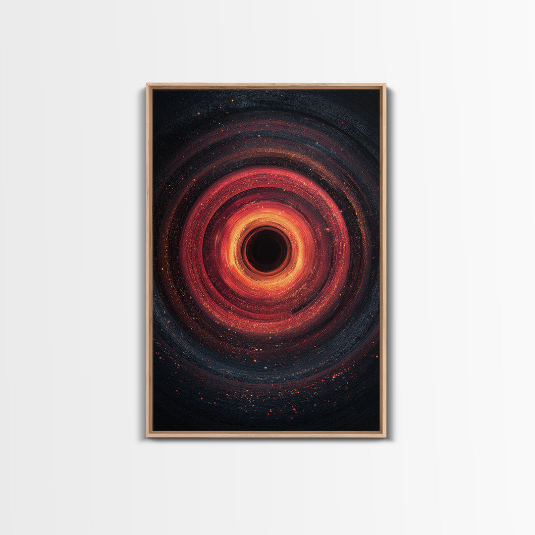 Fiery Black Hole Vortex Wall Art, Red Orange Cosmic Abstract, Space Poster, Modern Art Print, Statement Wall Decor, Home Office Art