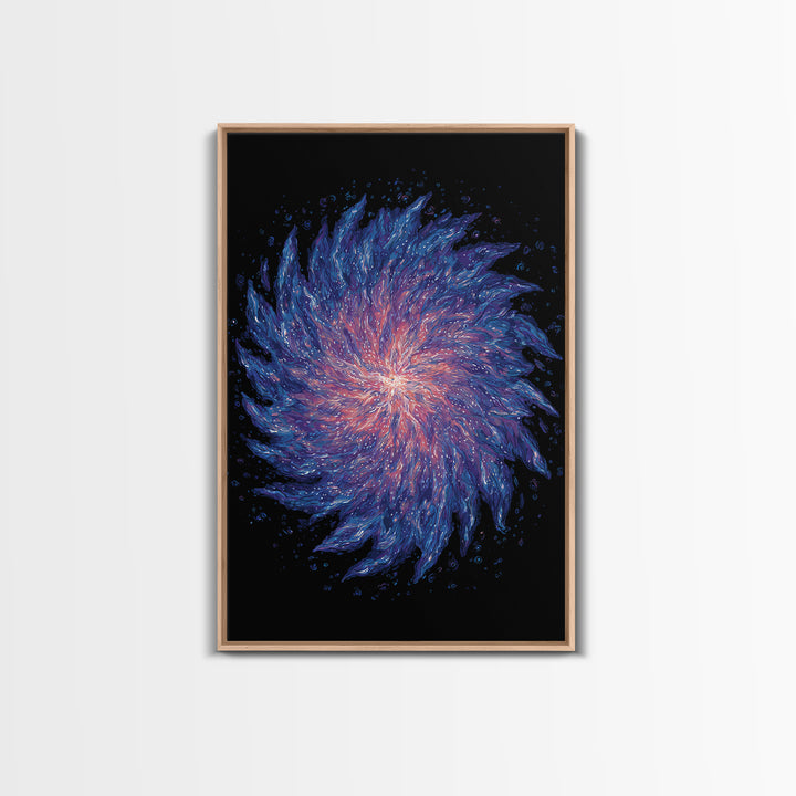 Purple Blue Spiral Nebula Canvas Print, Space Abstract Art, Modern Wall Art, Cosmic Retro Poster, Vibrant Art Purple, Home Decor
