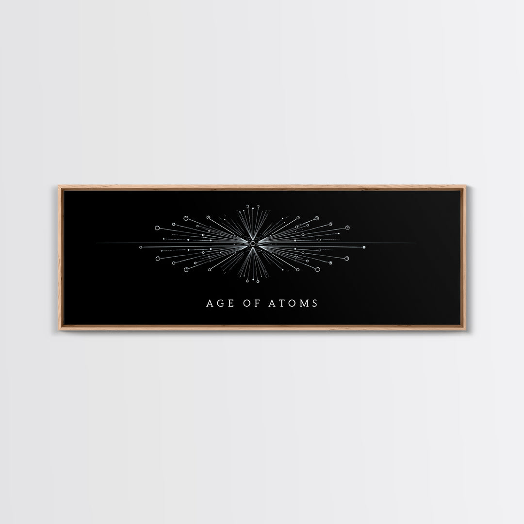 Age Of Atoms Starburst Diagram Wall Art, Midcentury Modern Art, Atomic Retro Poster, Space Abstract Art, Science Decor Print