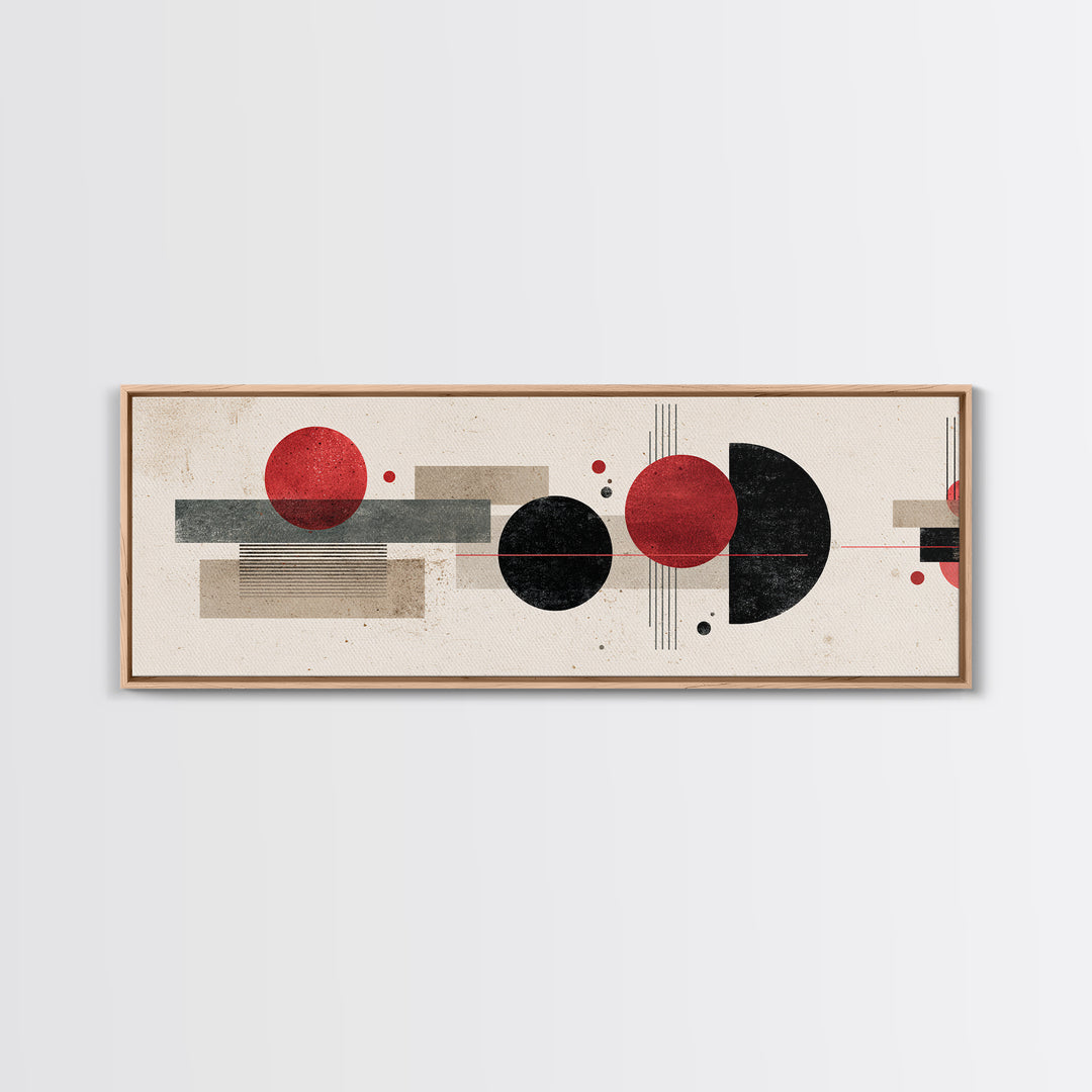 Red Black Geometric Abstract Wall Art, Midcentury Modern Art, Bauhaus Poster, Colorblock Art, Modern Wall Decor, Living Room Print