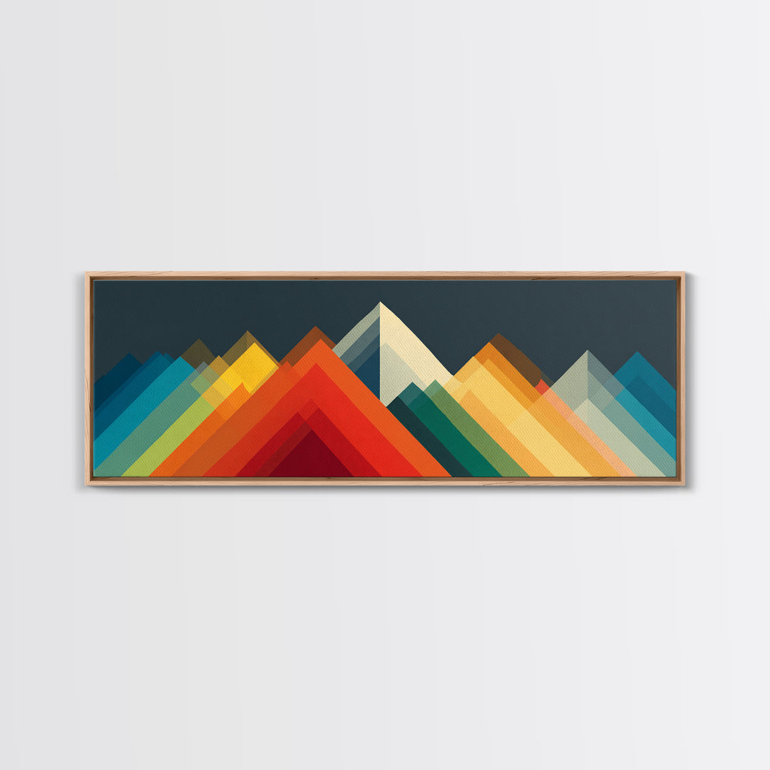 Colorful Geometric Mountain Peaks Wall Art, Midcentury Modern Abstract Print, Bold MCM Decor, Scandinavian Poster Gift Idea