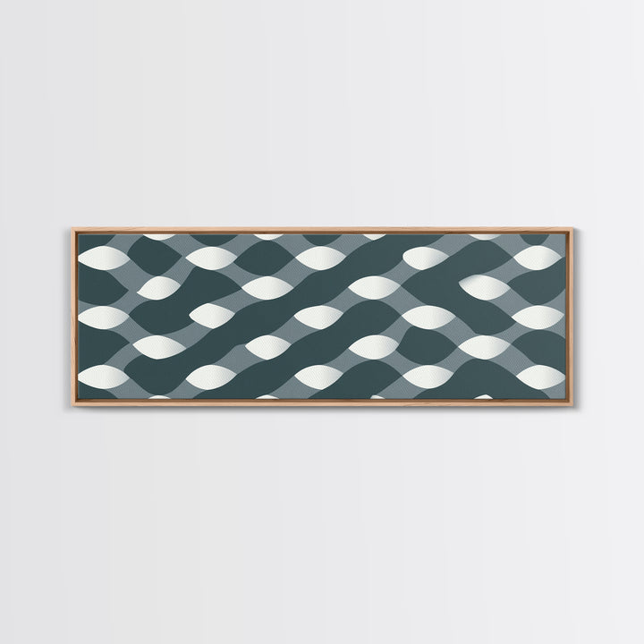 Gray Wavy Op Art Pattern Canvas Print, Geometric Wall Art, Modern Abstract Art, Minimalist Decor, Office Wall Art, Retro