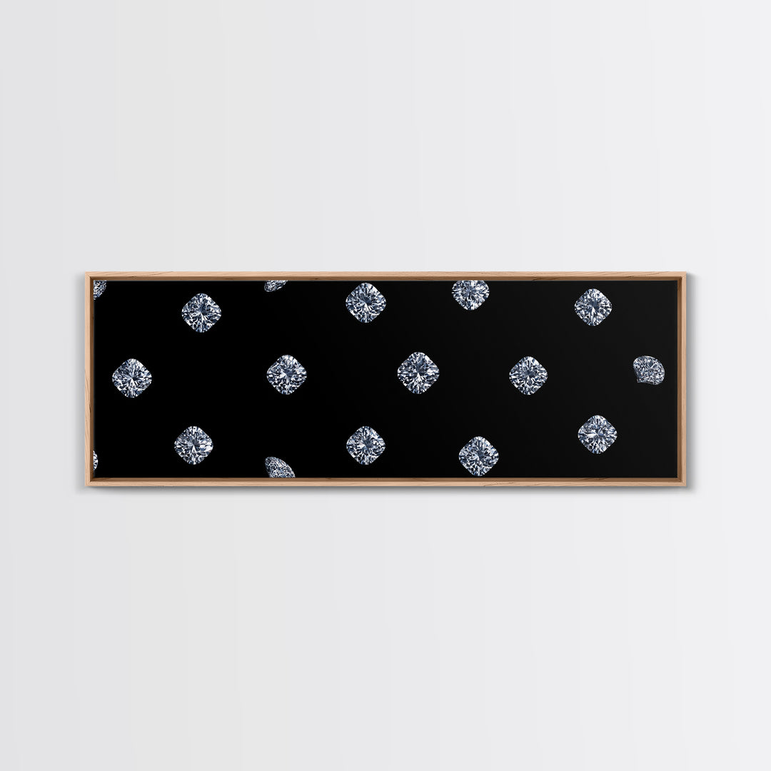 Scattered Diamond Gem Wall Art, Black Wall Decor, Glam Art Print, Modern Home Decor, Minimalist Poster, Elegant Bedroom Art