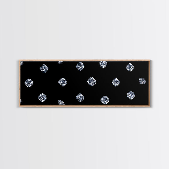 Scattered Diamond Gem Wall Art, Black Wall Decor, Glam Art Print, Modern Home Decor, Minimalist Poster, Elegant Bedroom Art