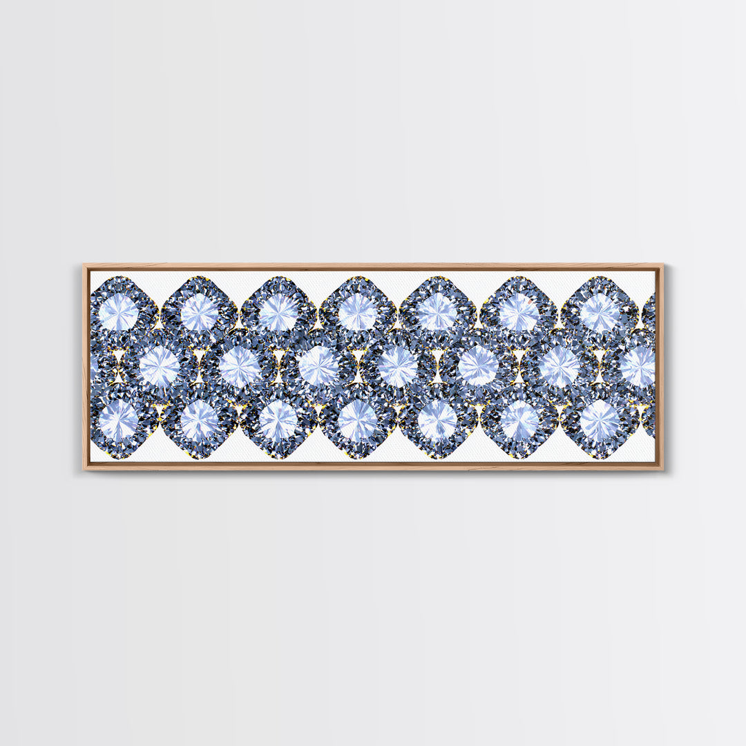 Sparkling Diamond Jewel Border Framed Canvas Print, Glam Wall Decor, Modern Art Print, Elegant Bedroom Art, Statement Piece