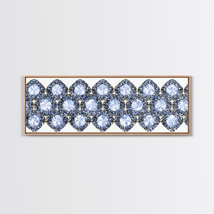 Sparkling Diamond Jewel Border Framed Canvas Print, Glam Wall Decor, Modern Art Print, Elegant Bedroom Art, Statement Piece