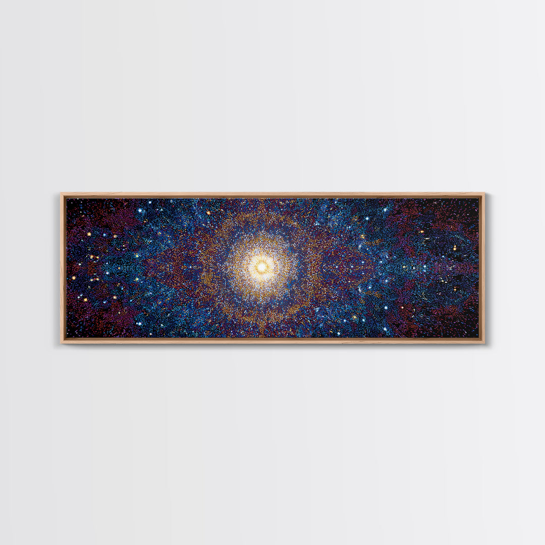 Glowing Galaxy Star Cluster Canvas Print, Cosmic Abstract Wall Art, Modern Space Decor, Blue Orange Statement Print Gift