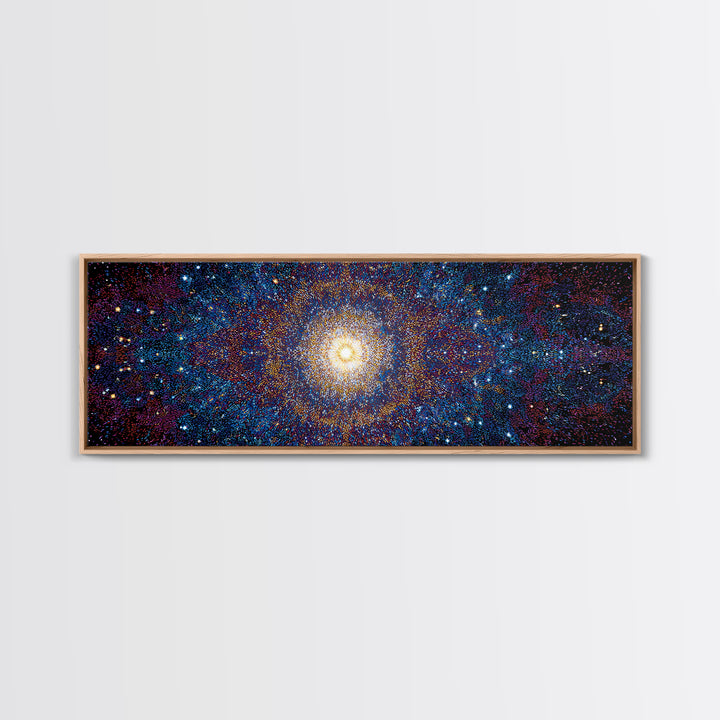 Glowing Galaxy Star Cluster Canvas Print, Cosmic Abstract Wall Art, Modern Space Decor, Blue Orange Statement Print Gift