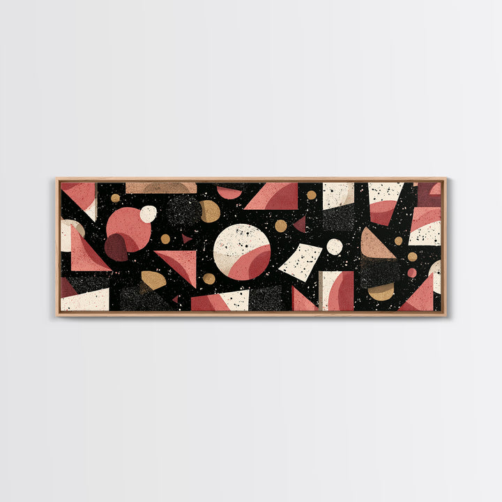 Red Black Bauhaus Geometric Wall Art, Mid Century Modern Abstract Decor, Retro Art Print, Atomic Pattern Poster, MCM Decor