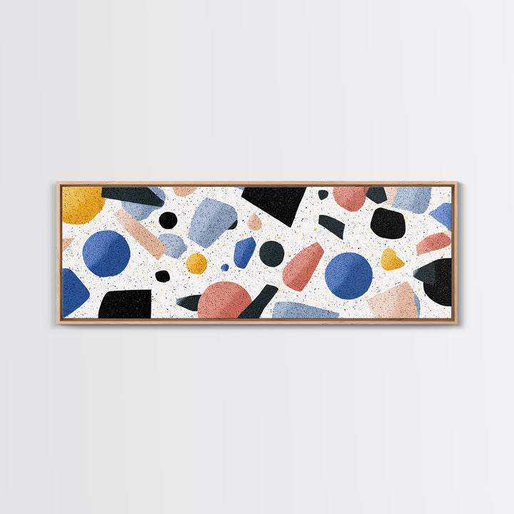 Pastel Memphis Shape Canvas Print, Mid Century Modern Decor, Colorful Abstract Wall Art, Retro Geometric Poster, MCM Art