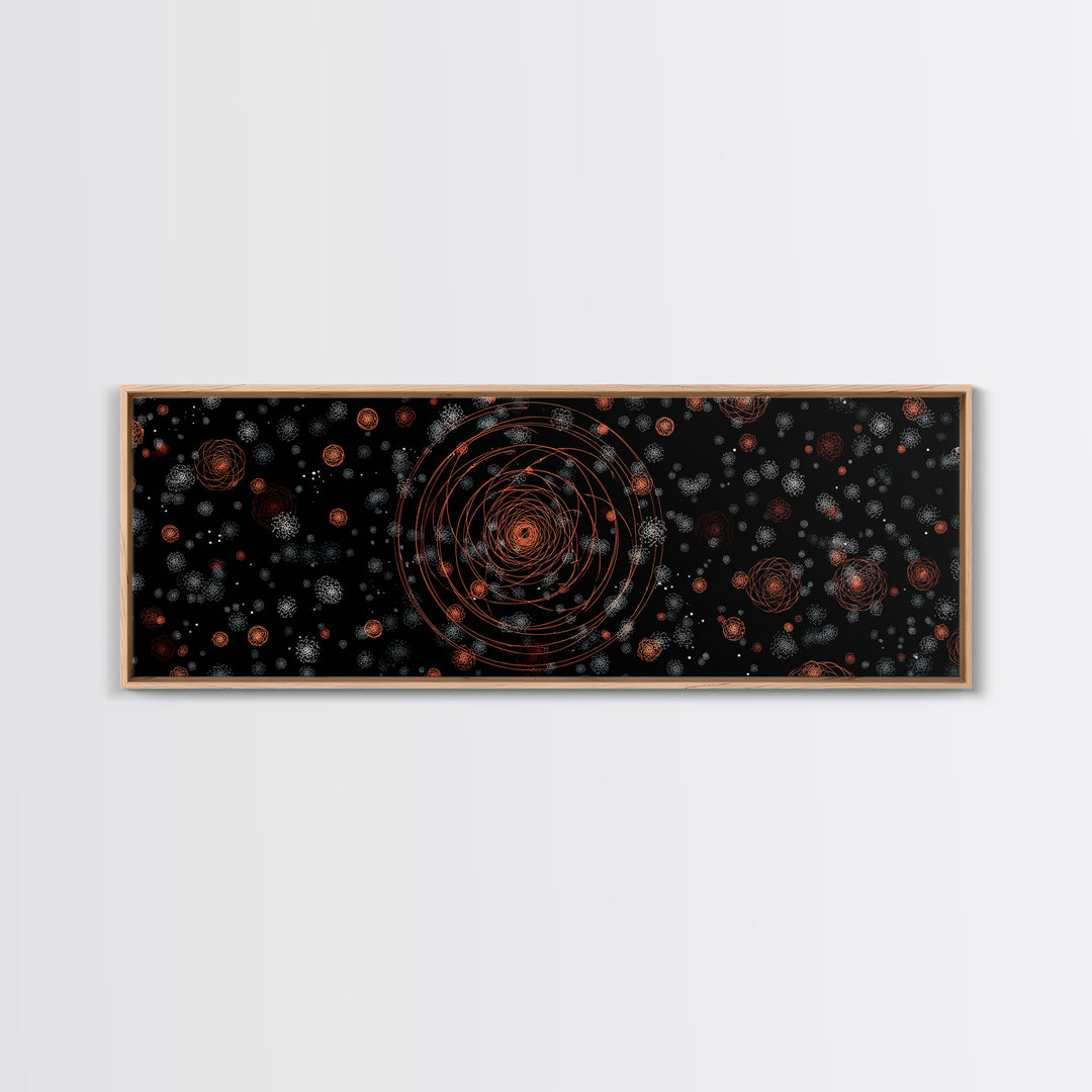 Copper Atomic Spiral Pattern Wall Art, Mid Century Modern Abstract Print, Retro Space Decor, MCM Living Room Poster, Home Decor