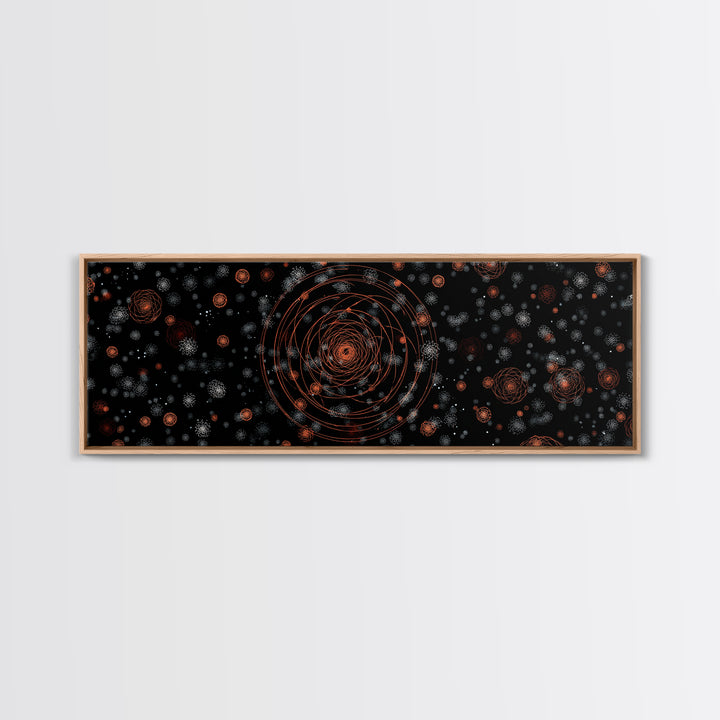 Copper Atomic Spiral Pattern Wall Art, Mid Century Modern Abstract Print, Retro Space Decor, MCM Living Room Poster, Home Decor