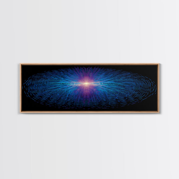 Blue Neon Concentric Ripple Field Wall Art, Futuristic Abstract Print, Modern Wall Decor, Space Abstract Art, Digital Art