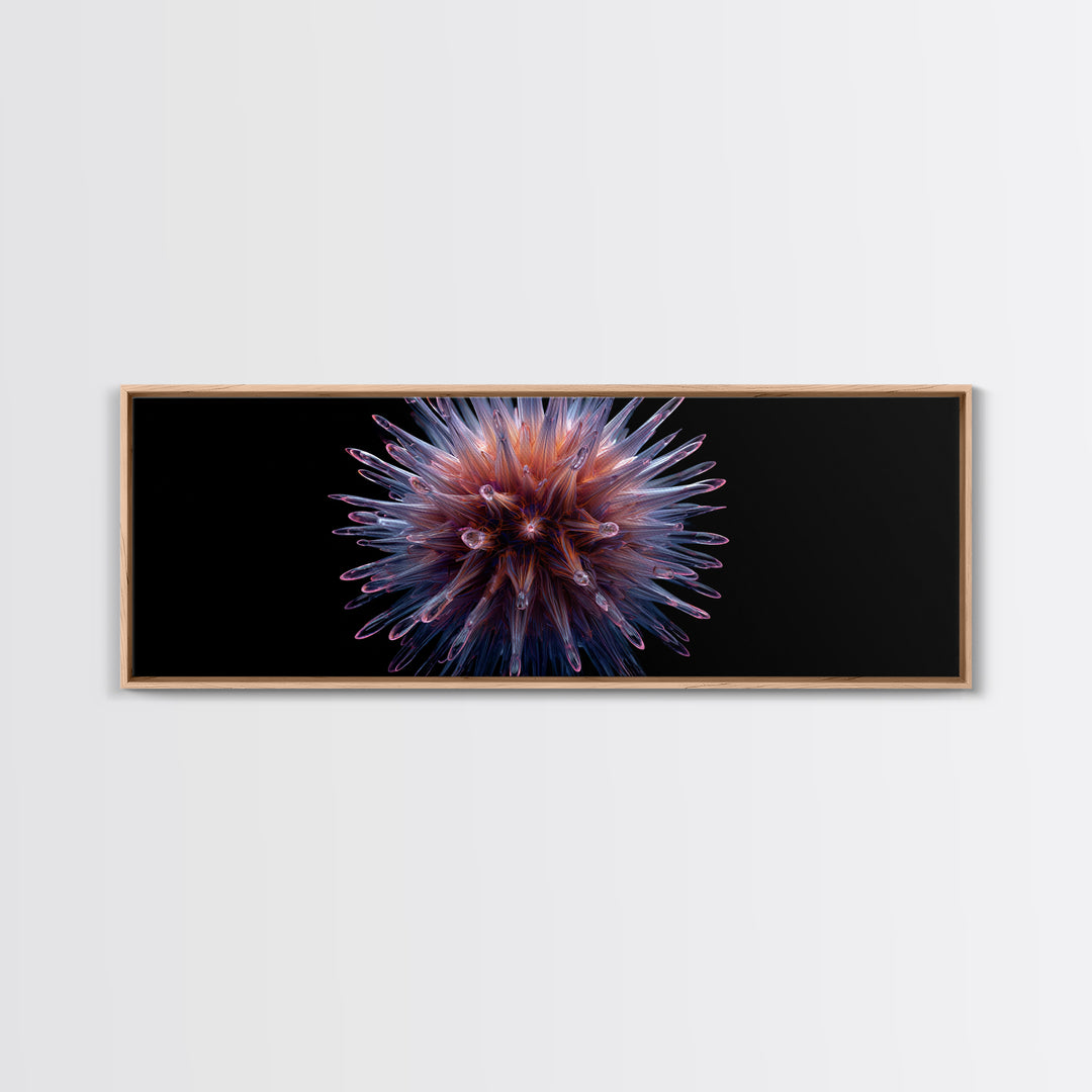 Purple Glass Sea Urchin Starburst Wall Art, Modern Abstract Art Print, Space Abstract Art, Vibrant Retro Decor, Bedroom Art