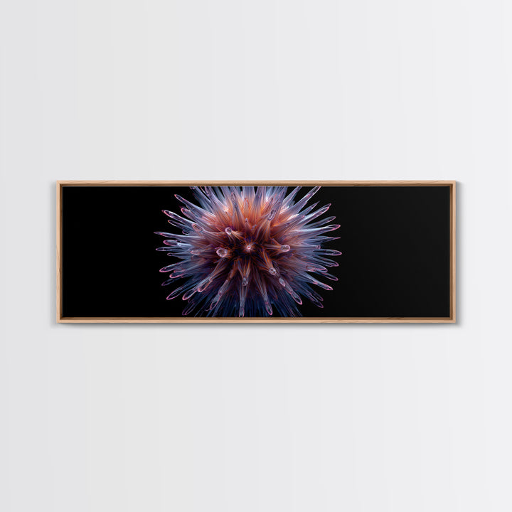 Purple Glass Sea Urchin Starburst Wall Art, Modern Abstract Art Print, Space Abstract Art, Vibrant Retro Decor, Bedroom Art