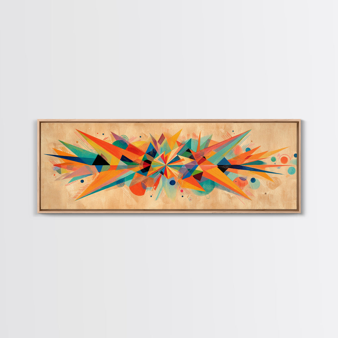 Colorful Geometric Starburst Wall Art, Abstract Midcentury Modern Art Print, Bauhaus Poster, Bold MCM Living Room Wall Decor