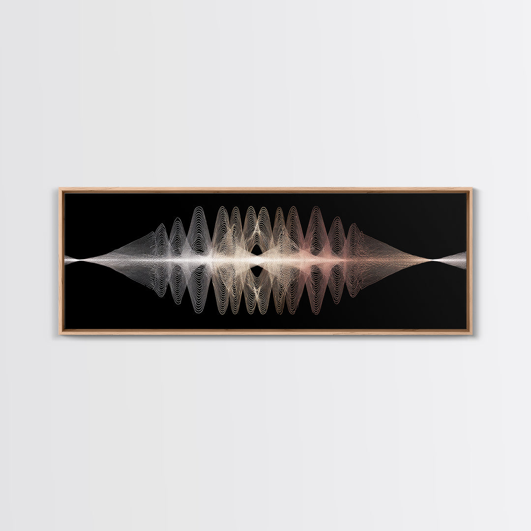 Minimal Monochrome Waveform Canvas Print, Midcentury Modern Wall Art, Abstract Line Poster, Neutral Geometric Home Decor