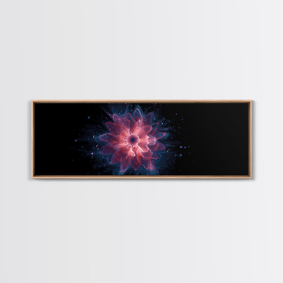 Glowing Pink Cosmic Blossom Wall Art, Modern Abstract Art, Digital Art Print, Space Abstract Art, Trendy Bedroom Wall Decor