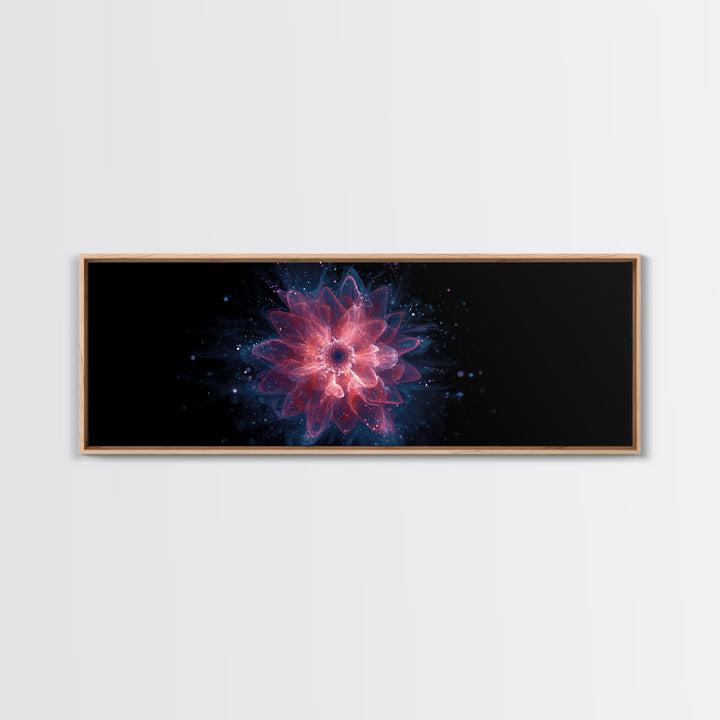 Glowing Pink Cosmic Blossom Wall Art, Modern Abstract Art, Digital Art Print, Space Abstract Art, Trendy Bedroom Wall Decor