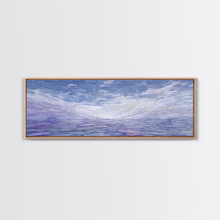 Icy Blue Reflective Ripple Landscape Canvas Print, Modern Abstract Art, Blue Wall Art, Scandinavian Modern, Home Office Decor
