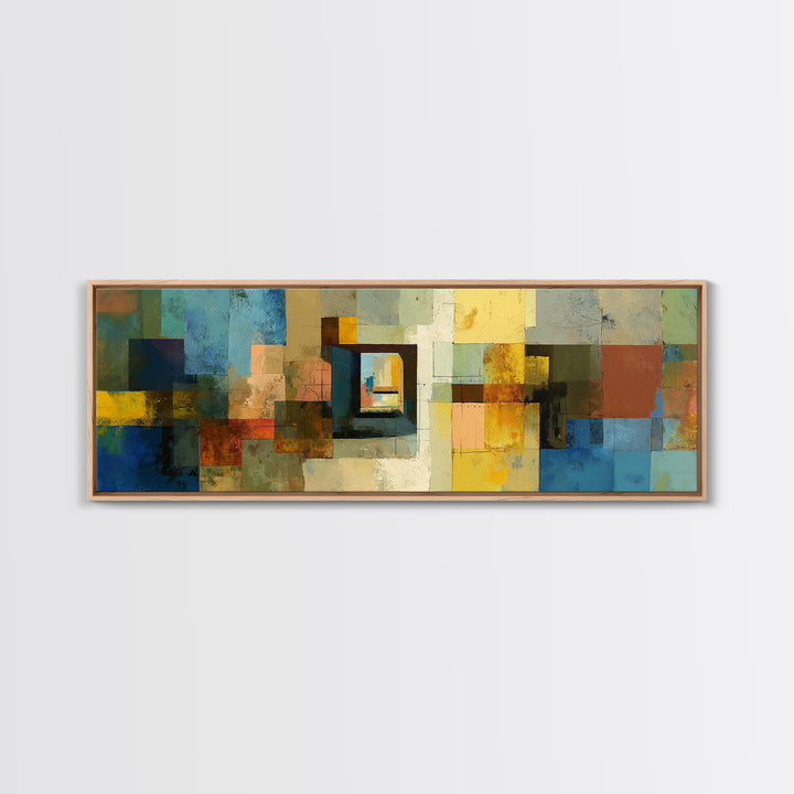 Earthy Abstract Doorway Canvas Print, Midcentury Modern Art, Rustic Office Wall Decor, Geometric Artwork, Home Decor, Living Room Art