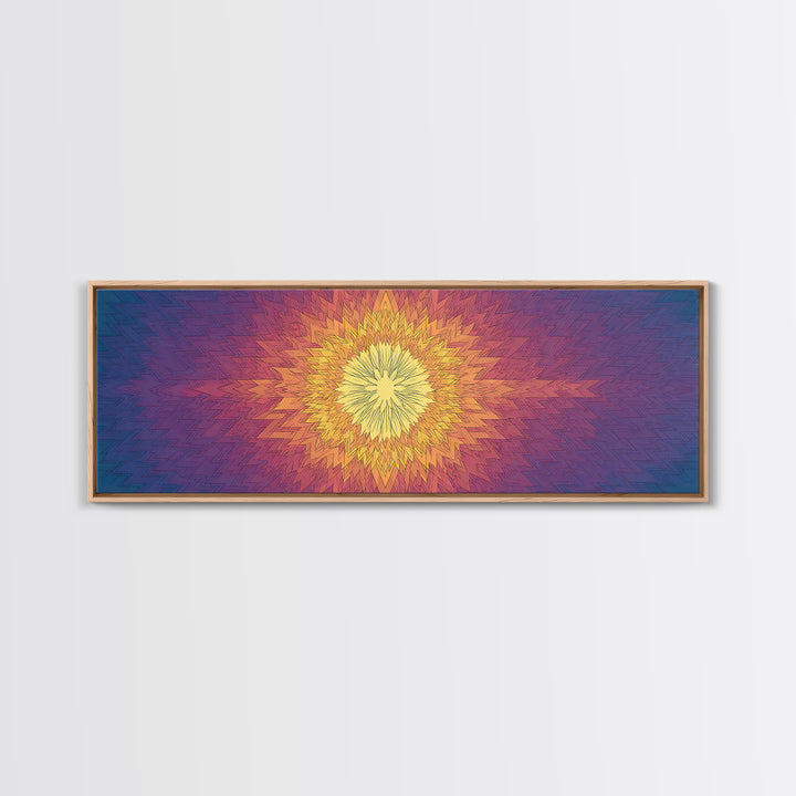 Radiant Yellow Purple Sunburst Poster Wall Art, Midcentury Modern, Geometric Art Print, Abstract Wall Art, Colorful Home Decor