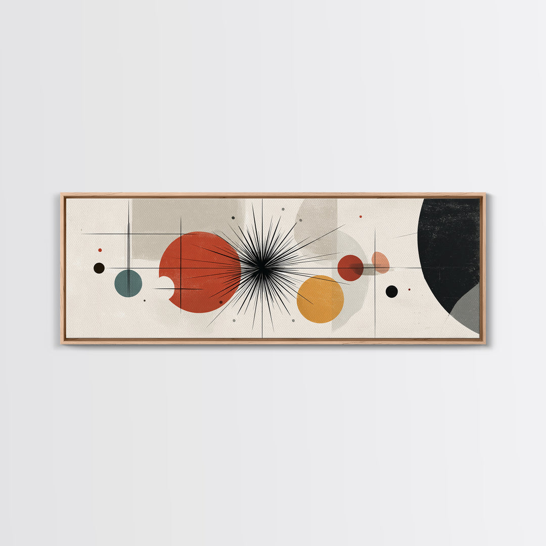 Earth Tone Planetary Circles Wall Art, Midcentury Modern Abstract Print, Atomic Geometric Decor, Neutral MCM Poster Gift