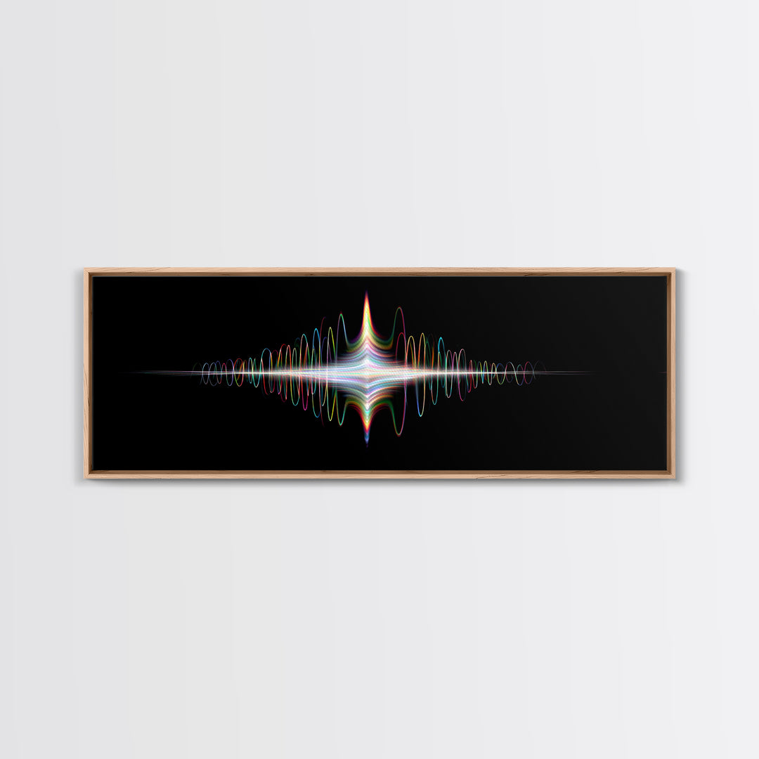Prismatic Light Waveform Wall Art, Modern Digital Art Print, Abstract Sound Wave Poster, Futuristic Home Office Wall Decor