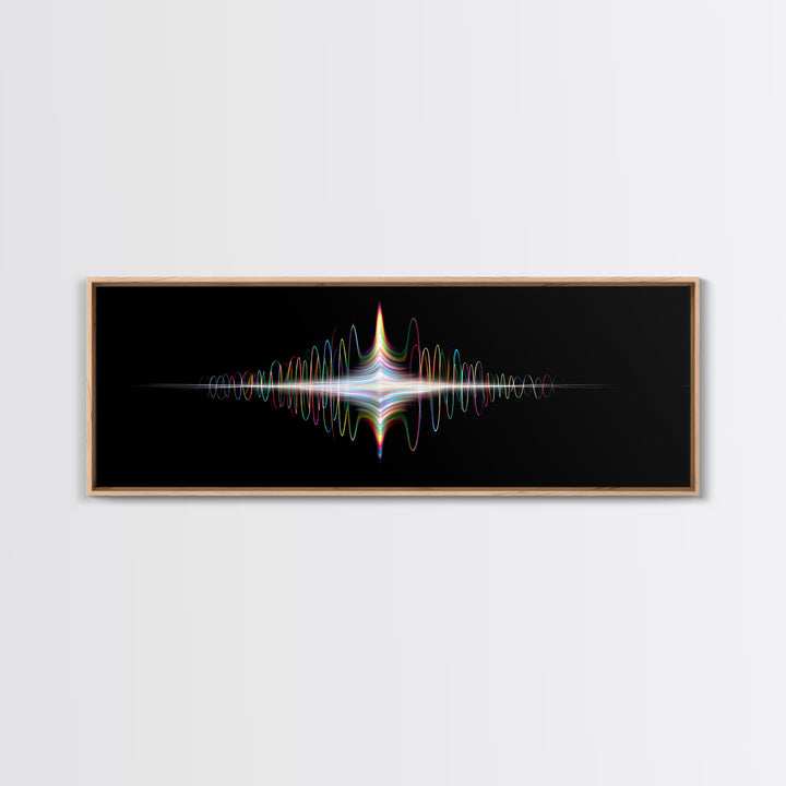 Prismatic Light Waveform Wall Art, Modern Digital Art Print, Abstract Sound Wave Poster, Futuristic Home Office Wall Decor
