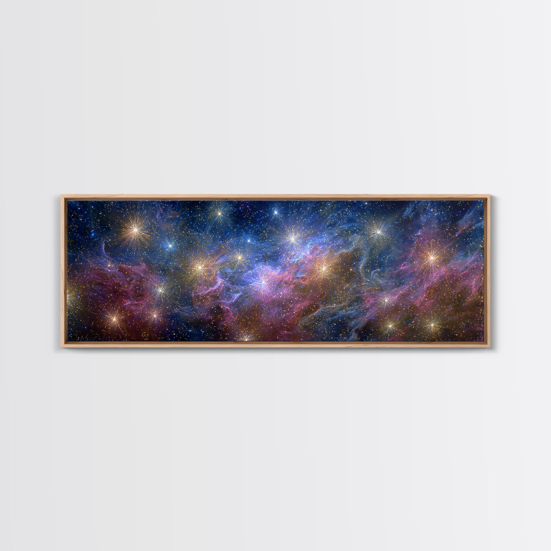Cosmic Nebula Starfield Wall Art, Colorful Space Abstract Art Print, Modern Galaxy Poster, Scenic Home Office Decor Gift