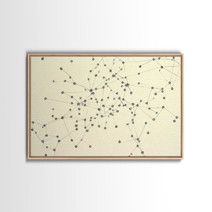 Minimal Network Dots And Lines Wall Art, Geometric Abstract Print, Modern Minimalist Decor, Science Poster, Office Wall Decor