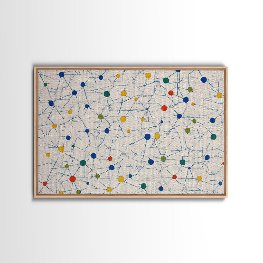 Colorful Atomic Starburst Pattern Canvas Print, Mid Century Modern Wall Art, Geometric Abstract Art, Bauhaus Home Decor, Art Print