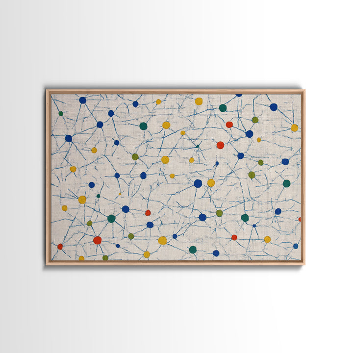 Colorful Atomic Starburst Pattern Canvas Print, Mid Century Modern Wall Art, Geometric Abstract Art, Bauhaus Home Decor, Art Print