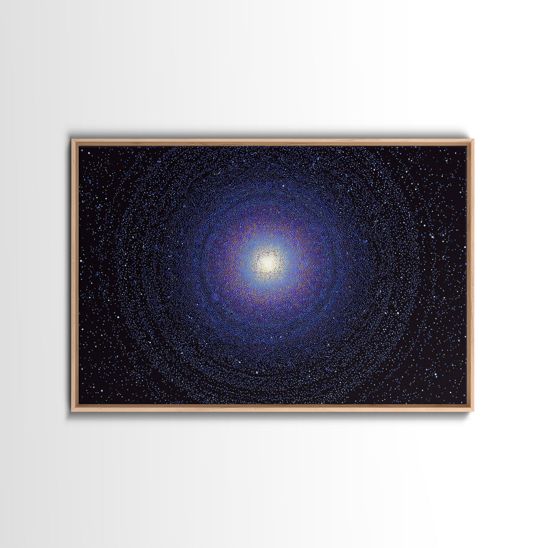 Blue Spiral Galaxy Wall Art, Modern Abstract Art Print, Cosmic Retro Poster, Space Decor For Bedroom Living Room Office Decor