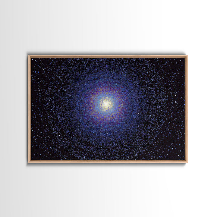 Blue Spiral Galaxy Wall Art, Modern Abstract Art Print, Cosmic Retro Poster, Space Decor For Bedroom Living Room Office Decor