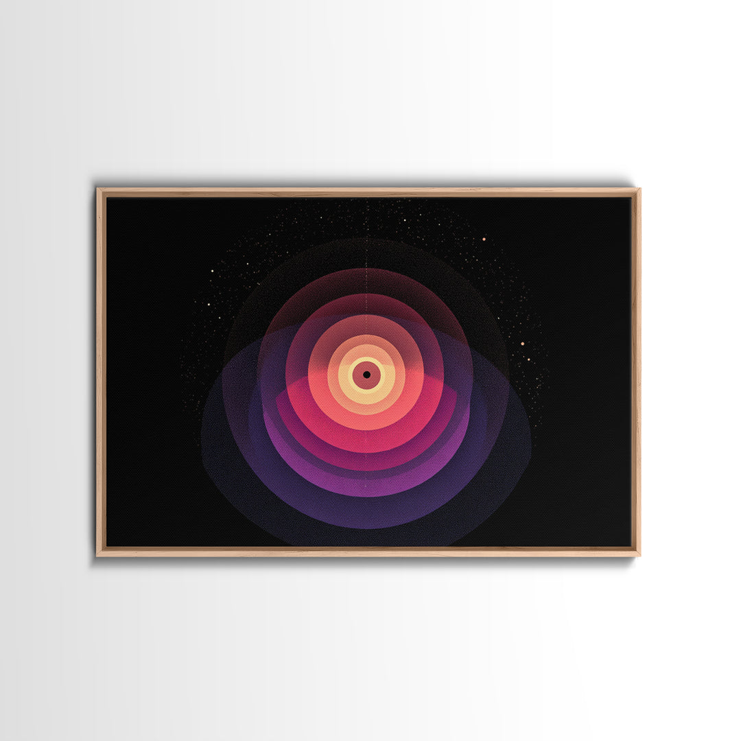 Cosmic Pink Orbital Eye Wall Art, Midcentury Modern Abstract, Space Geometric Poster, Retro Modern Wall Decor Print For Living Room