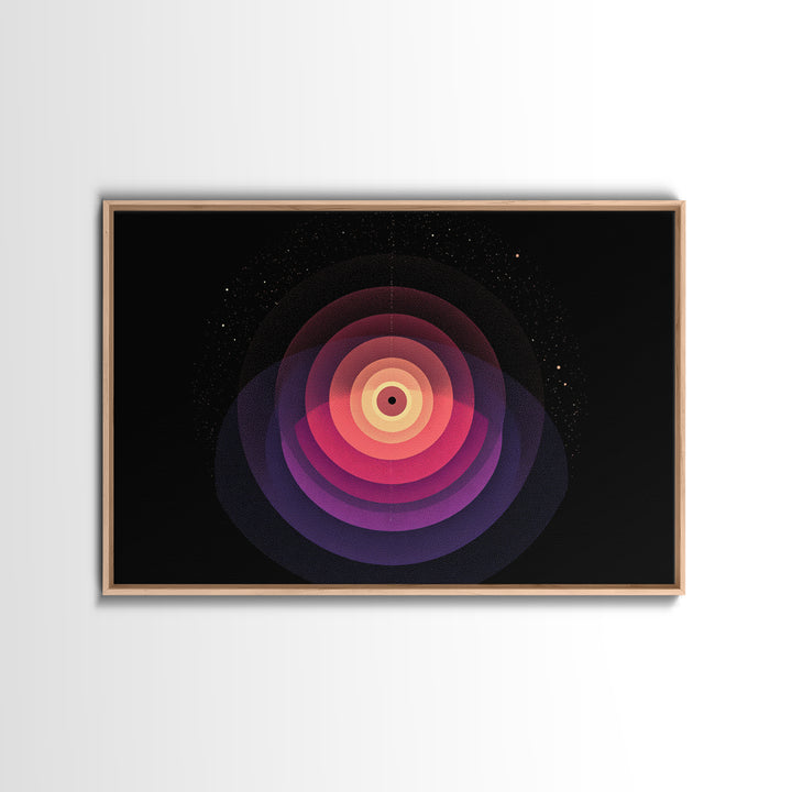 Cosmic Pink Orbital Eye Wall Art, Midcentury Modern Abstract, Space Geometric Poster, Retro Modern Wall Decor Print For Living Room
