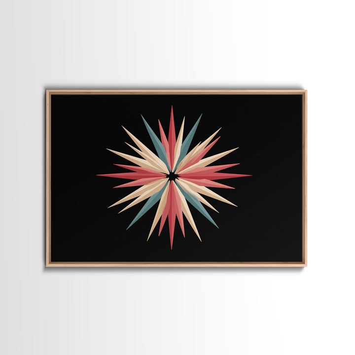 Atomic Starburst Abstract Wall Art, Mid Century Modern Print, Retro Geometric Poster, MCM Wall Decor, Colorful Canvas Style
