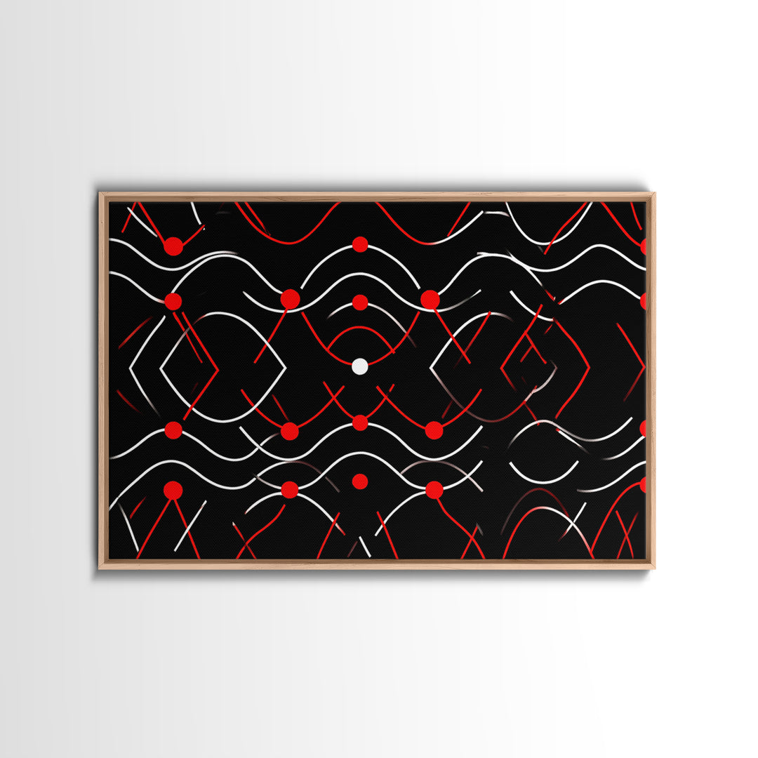 Black Red White Geometric Line Abstract Wall Art, Midcentury Modern Art Print, Bauhaus MCM Decor, Bold Retro Poster, Home Decor