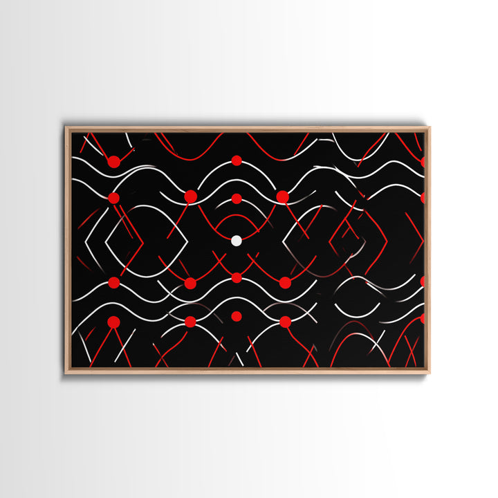 Black Red White Geometric Line Abstract Wall Art, Midcentury Modern Art Print, Bauhaus MCM Decor, Bold Retro Poster, Home Decor