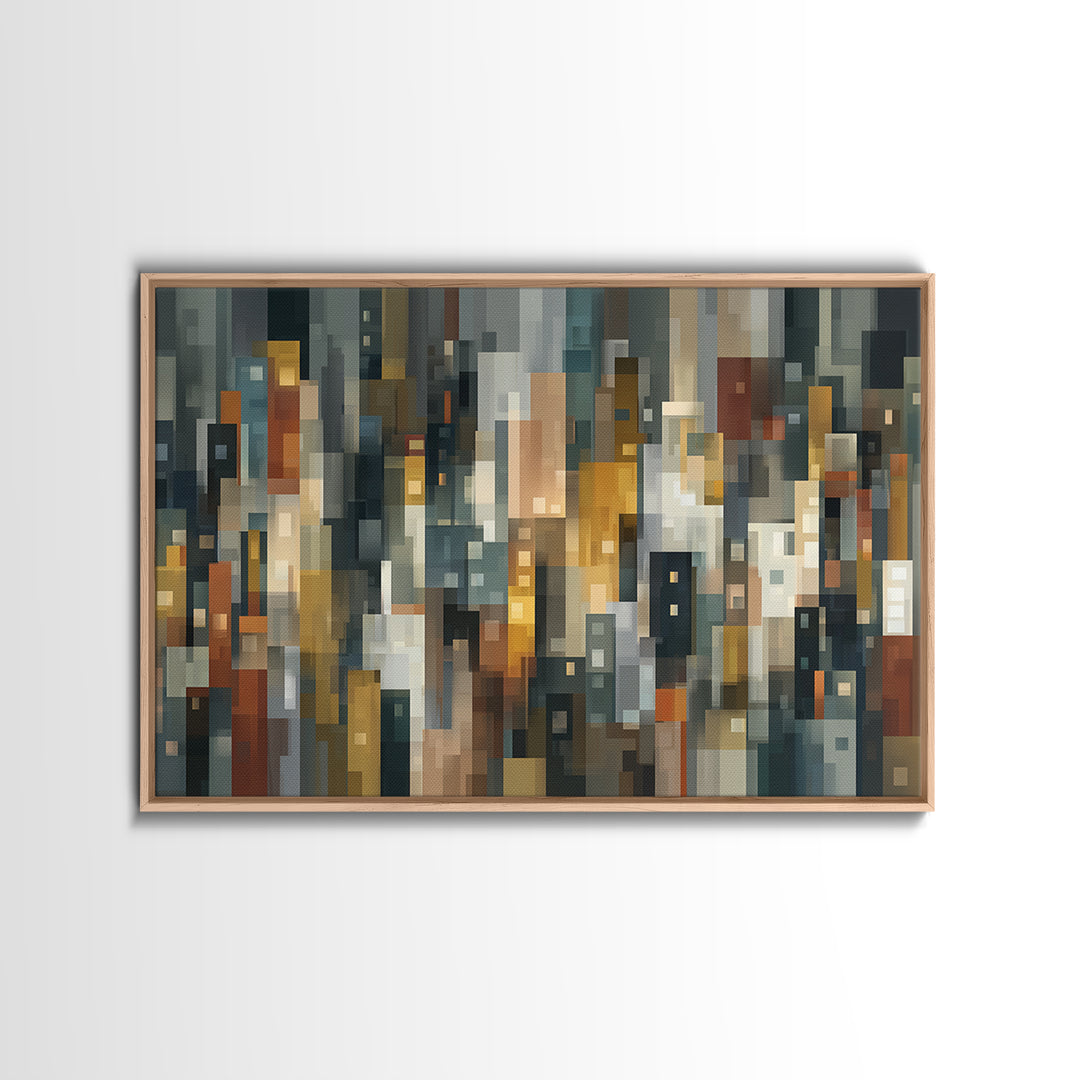 Moody Abstract City Skyline Wall Art, Modern Urban Decor, Geometric Cityscape Print, Home Office Art, Contemporary Poster