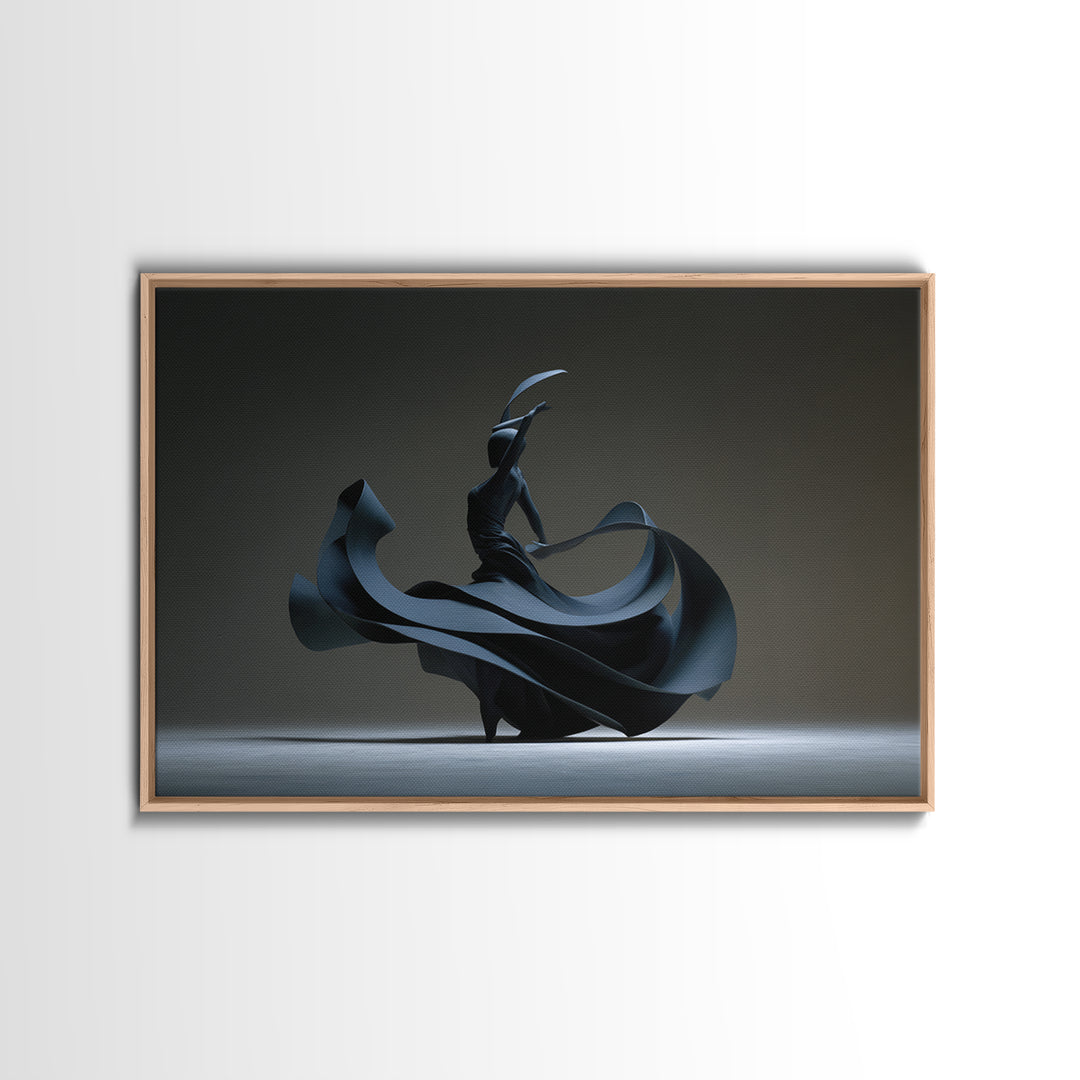 Black Flamenco Dancer Canvas Print, Modern Sculpture Inspired Wall Art, Masculine Abstract Decor, Statement Wall Decor Poster