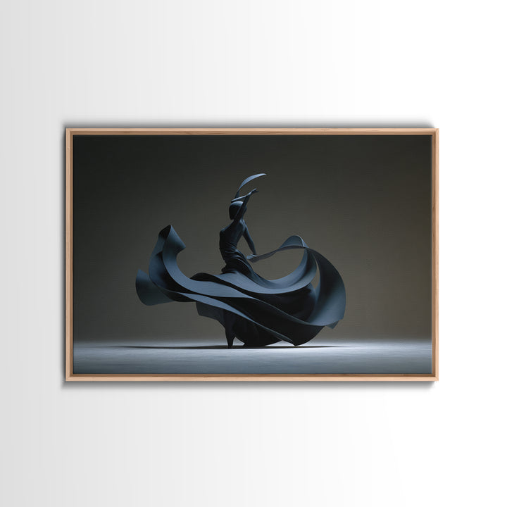 Black Flamenco Dancer Canvas Print, Modern Sculpture Inspired Wall Art, Masculine Abstract Decor, Statement Wall Decor Poster