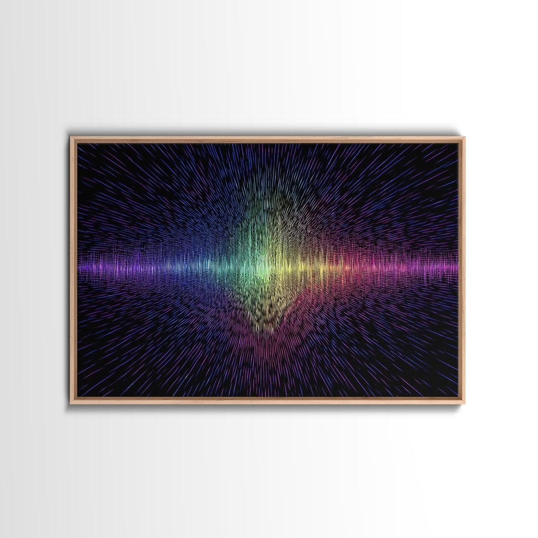 Rainbow Soundwave Abstract Wall Art, Colorful Digital Art Print, Modern Wall Decor, Music Lovers Art, Funky Wall Art, Trendy