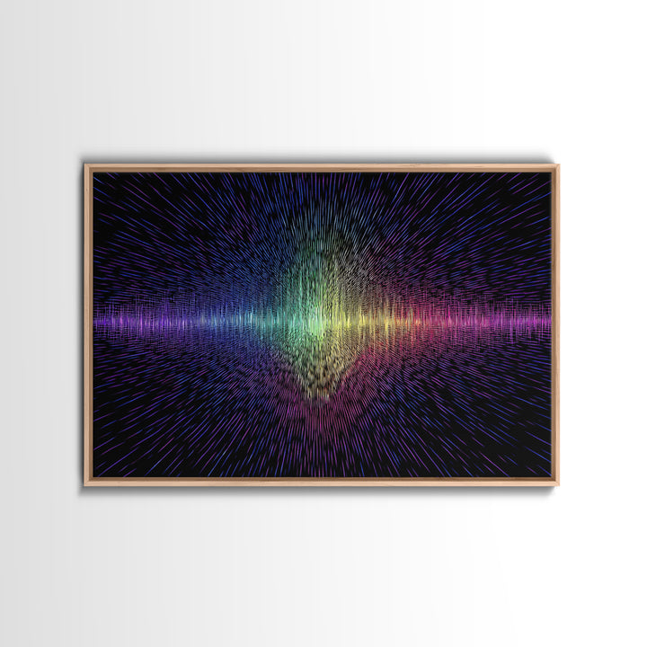 Rainbow Soundwave Abstract Wall Art, Colorful Digital Art Print, Modern Wall Decor, Music Lovers Art, Funky Wall Art, Trendy