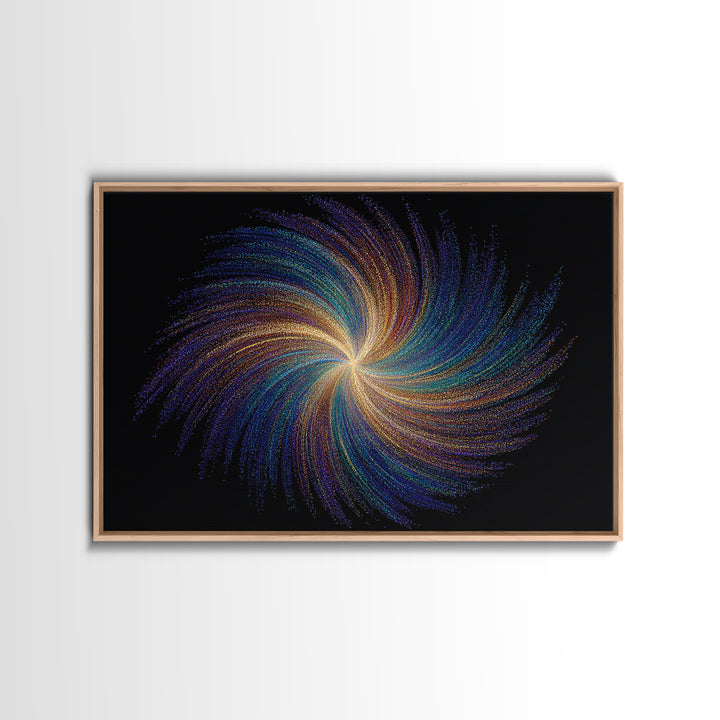 Rainbow Spiral Galaxy Canvas Print, Cosmic Abstract Wall Art, Modern Digital Art, Space Abstract Art, Colorful Home Decor