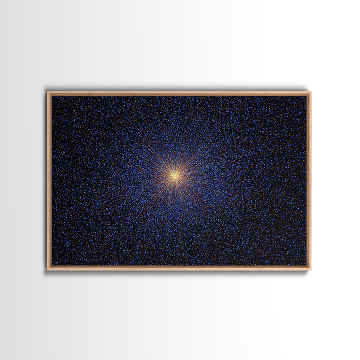 Radiant Blue Orange Starburst Wall Art, Midcentury Modern Abstract Art Print, Cosmic Retro Decor, Modern Home Decor, Bedroom Decor