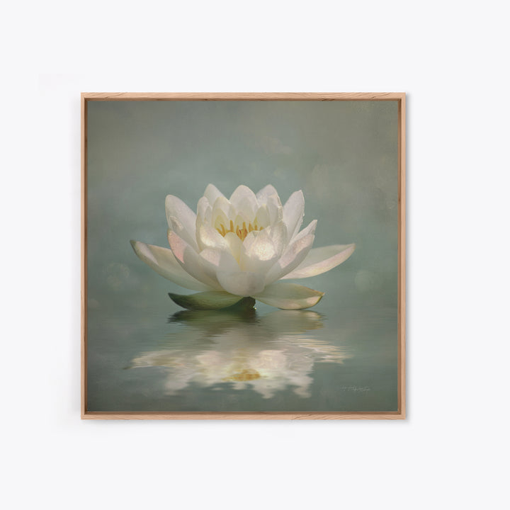 Lotus Flower Glowing Canvas Print, Meditation Art, Art Print, Living Room Decor, Watercolor Art, Stillness, Digital Print, MED-1x1-49