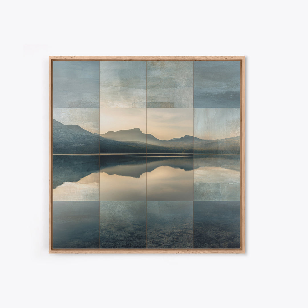 Mountain Lake at Sunrise Canvas Print, Meditation Art, Wall Decor, Living Room Decor, Fine Art, Stillness, Black Woman Art, MED-1x1-77